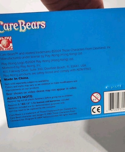 Neu Care Bears TALKING THANKS-A-LOT BÄR 12 Zoll Plüsch mit VHS 2004 in Box - Bild 8 von 9