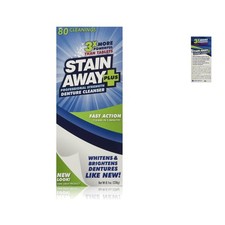 Stain-Away Plus Denture Cleaner - Long-Lasting Freshness  Whitening, 3-Pack