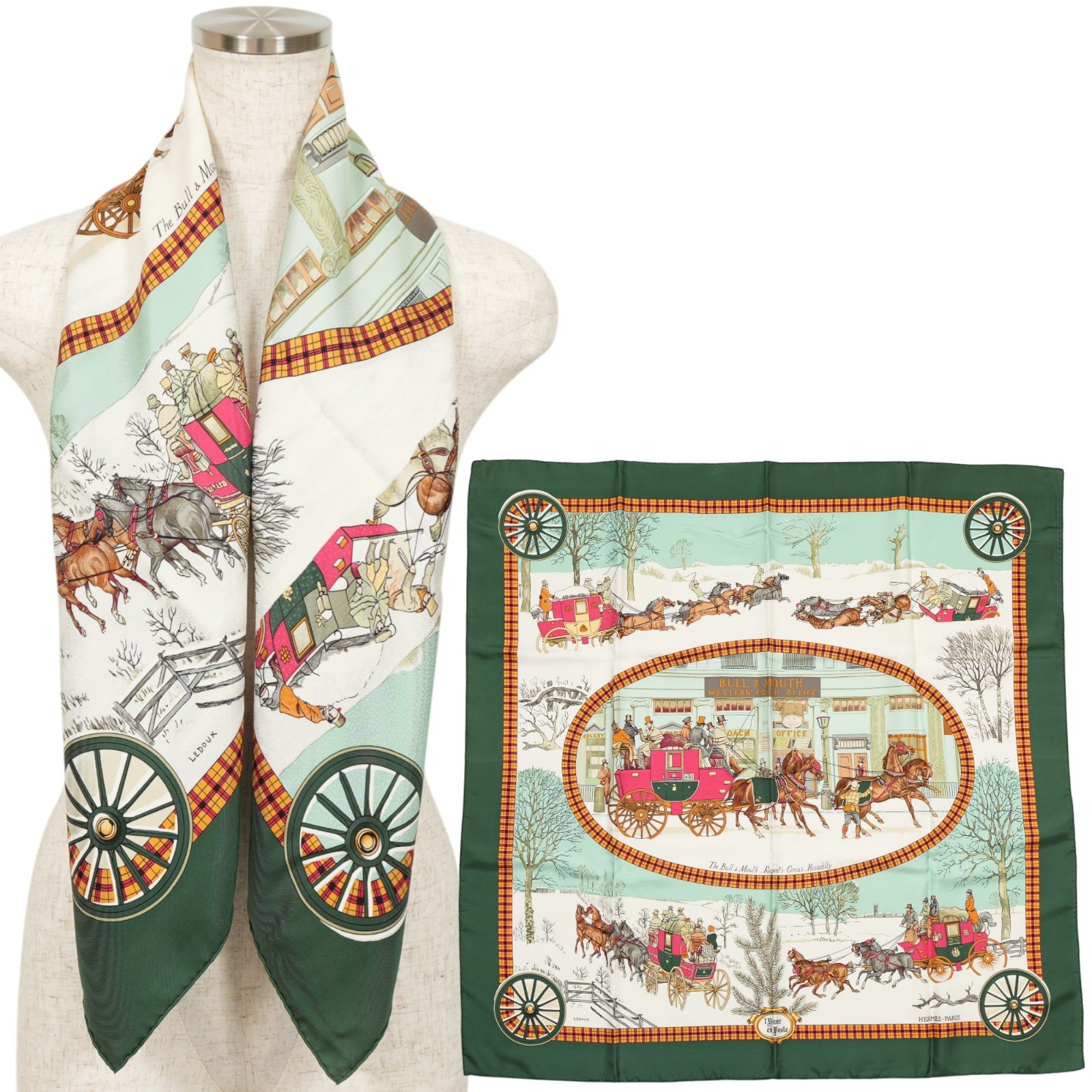 HERMES Carre 90 ”l'Hiver en Post”