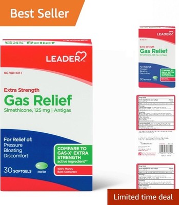 Extra Strength Gas Relief Softgels - 125mg Simethicone for Fast Bloating Relief