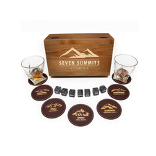 The Ultimate Whiskey Gift Set   Unique Bourbon Stones  Glasses in Luxury Wooden