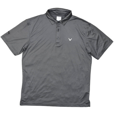 Callaway グレー ゴルフシャツ Callaway Men's Gray Striped Short Sleeve Polo Shirt Medium
