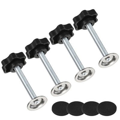 #ad 4 Pack M8x55mm Star Clamping Knobs with Screws Pressure Plate Rubber Pad AU $16.88