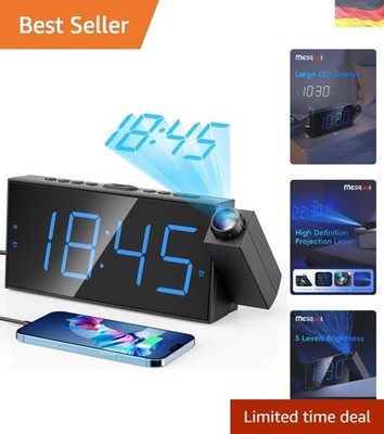 Zwei-Alarme-Projektionswecker mit USB-Ladefunktion für Schlafzimmer und Büro