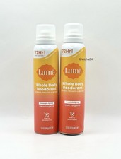 Lume Whole Body Deodorant X2 Pack Clean Tangerine Scent 3.6oz Invisible Spray