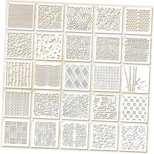 25 PCS Stencils Stencils for Painting 5 Inches Shape Stencil Mix Texture