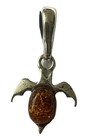 Sterling Silber 925 gestempelt Baltischer Bernstein Anhänger Cognac NEU