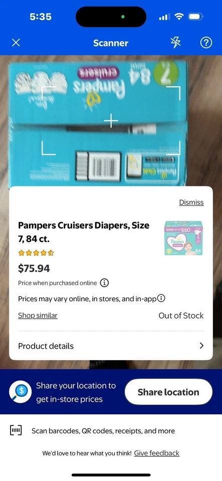 Pampers Cruisers SIZE 7 (84 Diapers) - Image 2 of 2