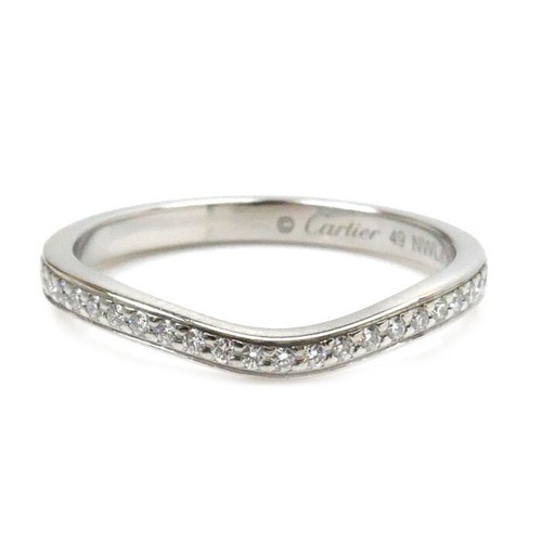 Cartier ballerina curve half eternity Ring Diamond Pt950 US#4.75~5 P0031240 - Picture 3 of 8
