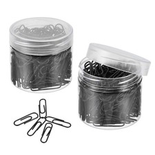 Paper Clips 1.1 Inch Vinyl Coated with Box for Office Home Black Count 400