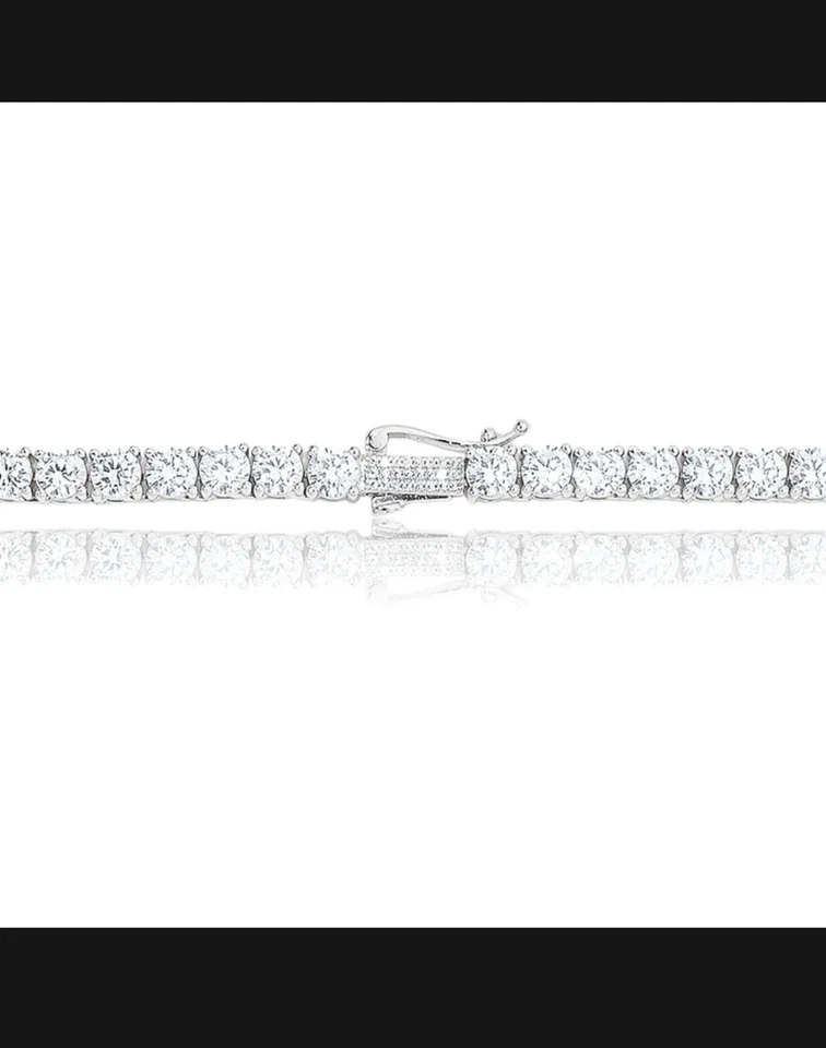 Juego de collar y pulsera de tenis de oro rosa Foto 4 de 4