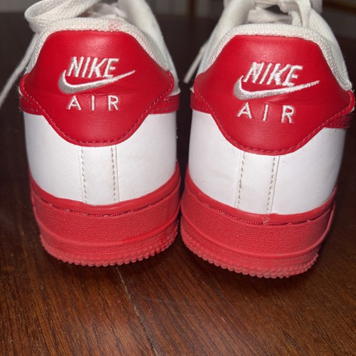 Nike Air Force 1 Low Weiß Rot Zwischensohle Jungen Größe 5,5Y Sportschuhe Sneaker - Bild 2 von 12