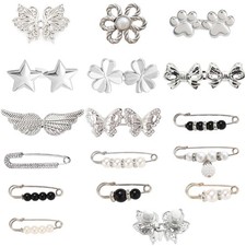 Pant Waist Tightener Buttons for Loose Jeans Reusable Waist Cincher Clip Metal