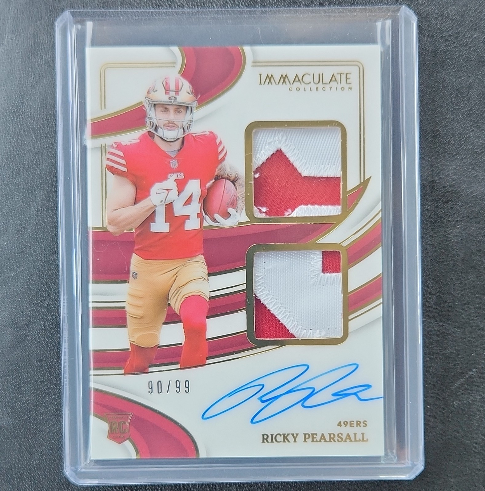 Panini 2024 Immaculate Ricky Pearsall 49ers RC Auto Patch 90 /99 ISPR-RPL