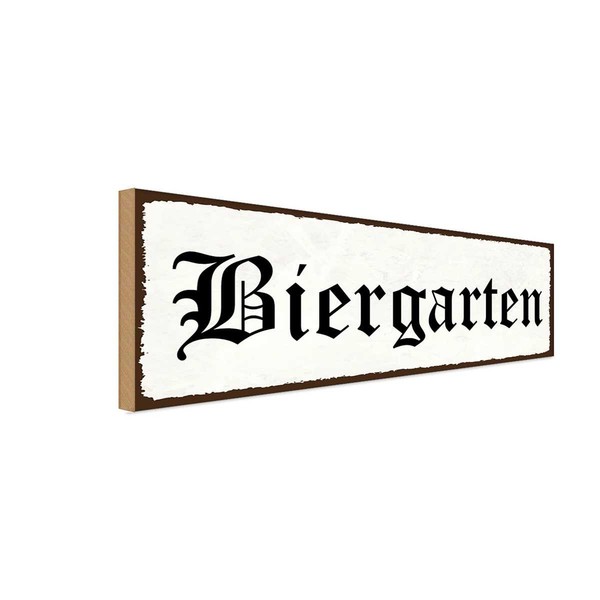 Holzschild 10X27 Cm Alkohol Birgarten Essen Trinken Deko Geschenk Holz Schild-image