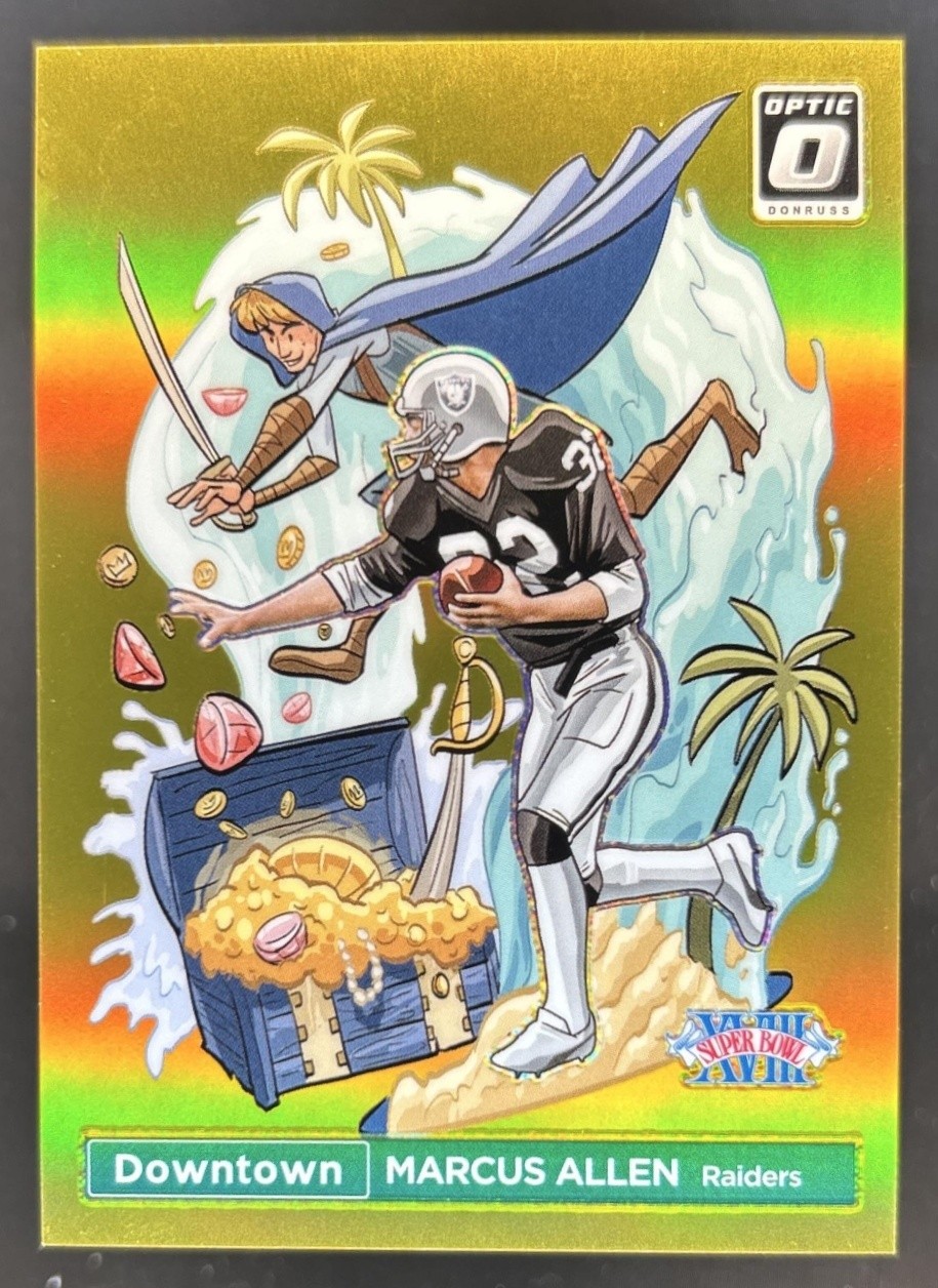 2023 Panini Donruss Optic Marcus Allen Super Bowl Downtown Gold #/10 Raiders