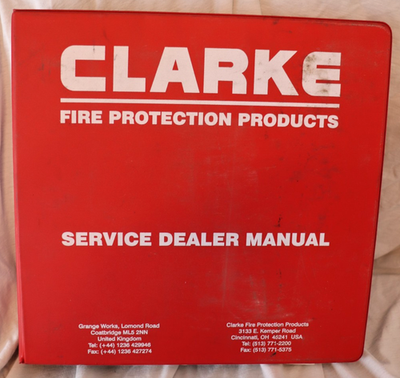 #ad Clarke Fire Protection Products Service Dealer Manual Fire Pump Literature Binde $395.00