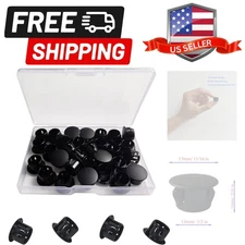 30 Pcs Black Plastic Hole Plugs 13mm 1/2" for Cabinet and Screw Holes