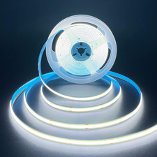 COB LED Strip Lights White 6000K Dc24V,480Leds/M 16.4Ft,Super Bright CRI90 Flexi