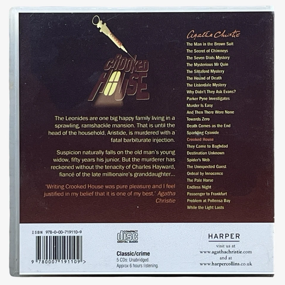 Agatha Christie CD Audio Book Crooked House Unabridged 2010 Hugh Fraser - Image 2 of 4