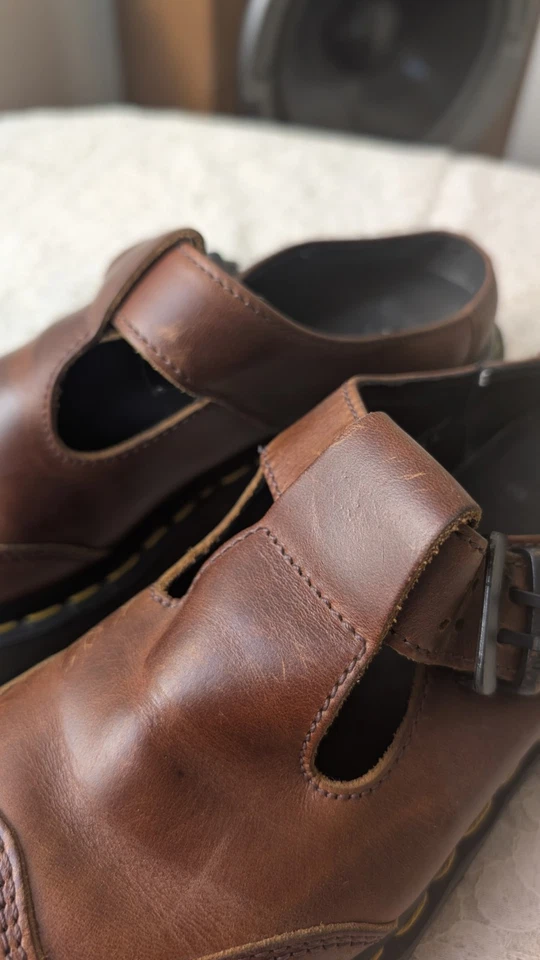 Vintage Dr. Martens 2A87 Brown Slip-On Single Strap T-Bar Mary Janes  Size US 5 - Image 3 of 4