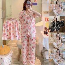 Womens Casual Pajamas 3 Piece Set featuring Bow and Cartoon Pattern Style