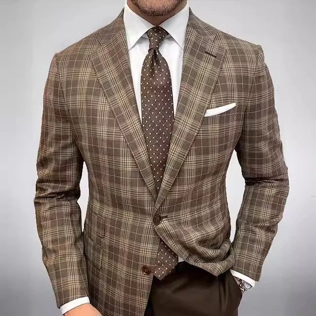 Plaid Blazer for Men Jackets Slim Fit Notch Lapel Formal Wedding Groom Tuxedo
Opens in a new window