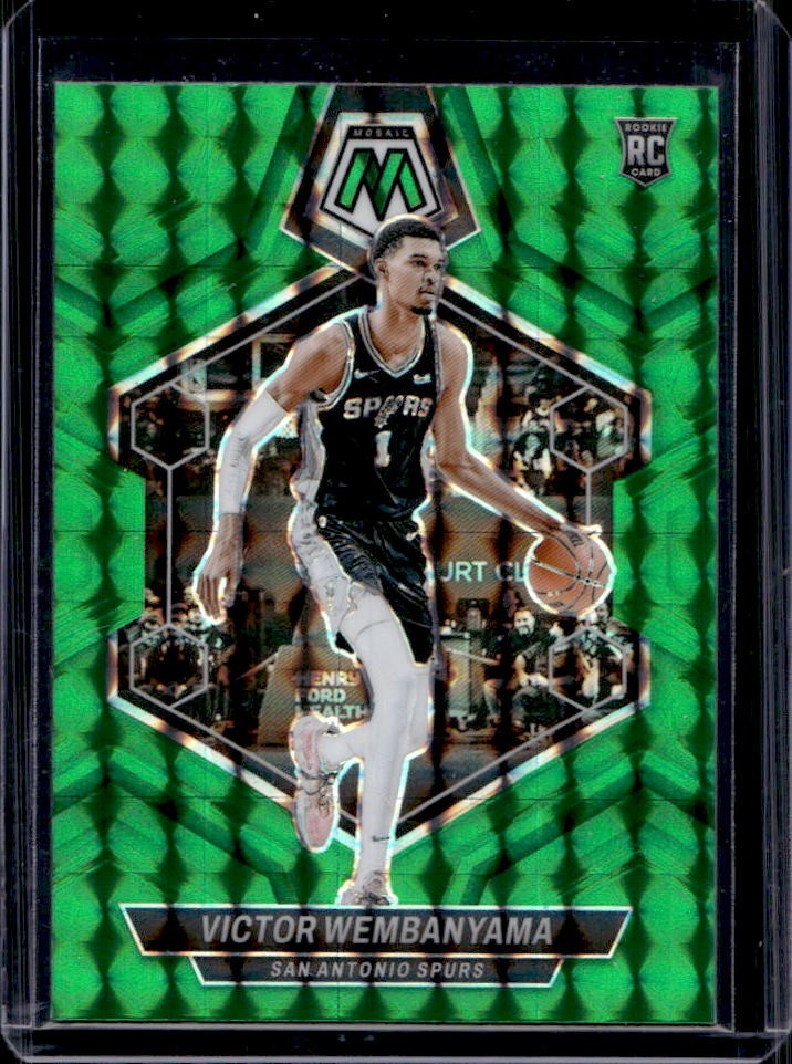 2023-24 Mosaic Victor Wembanyama RC Green Mosaic Prizm Rookie #238 Spurs