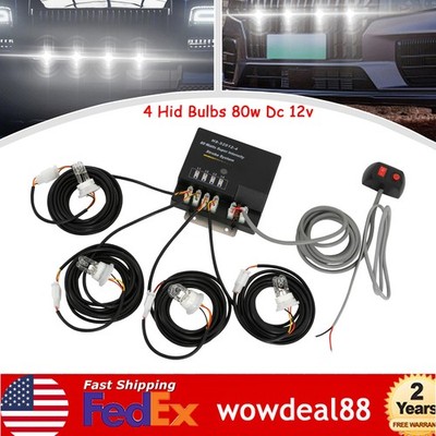 Hide-Away 80W 4 HID Bulbs Hazard Emergency Strobe Warning Light Headlight