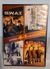 4-in-1 Action Collection - S.W.A.T./Basic/Maximum Risk/Stealth DVD New Sealed