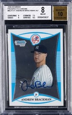 2008 BOWMAN CHROME PROSPECTS AUTO #BCP271 ANDREW BRACKMAN BGS 8
