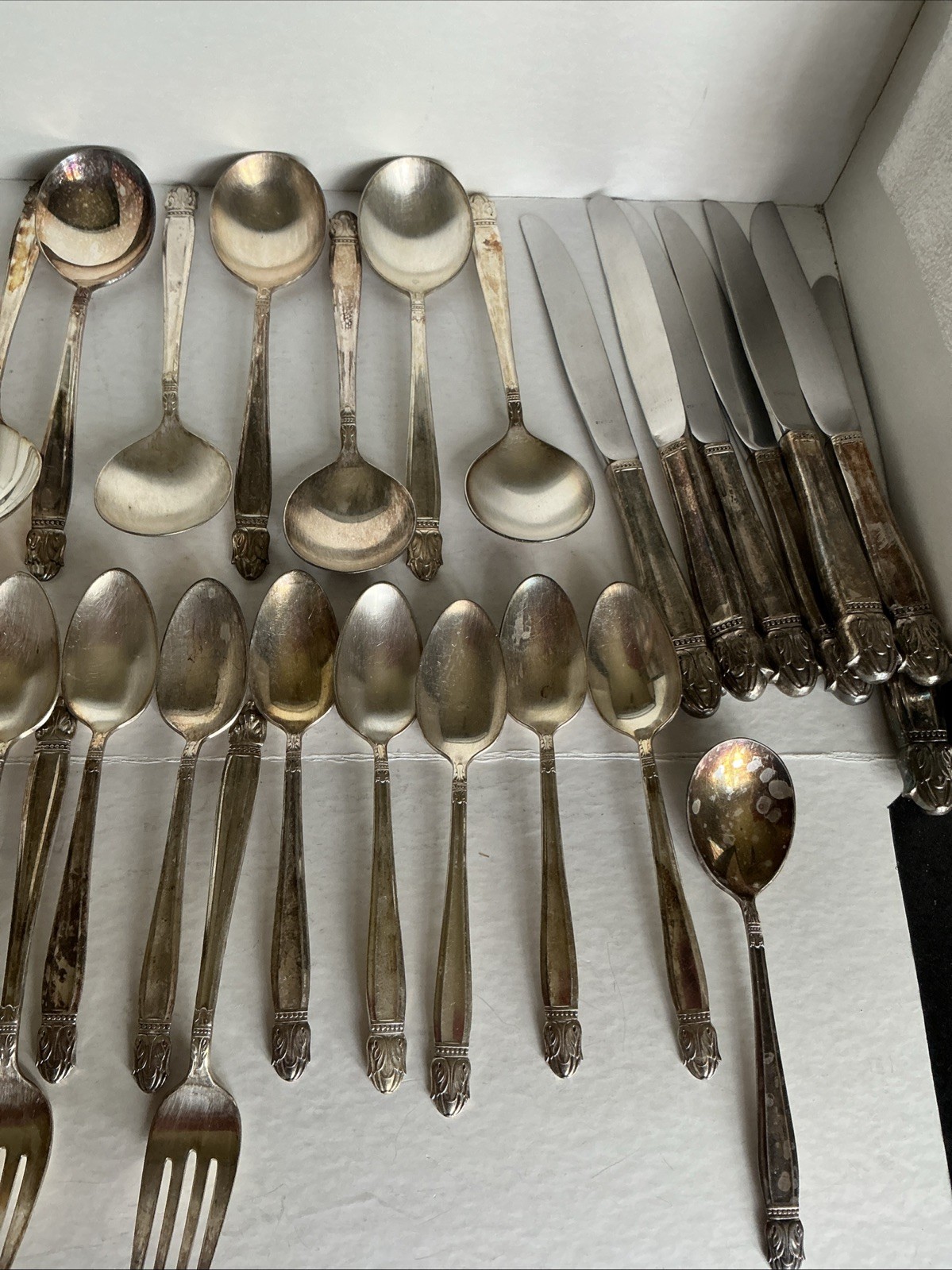 Holmes Edwards Danish Princess Silver plate  Gumbo Spoons  Flatware Knife Fork