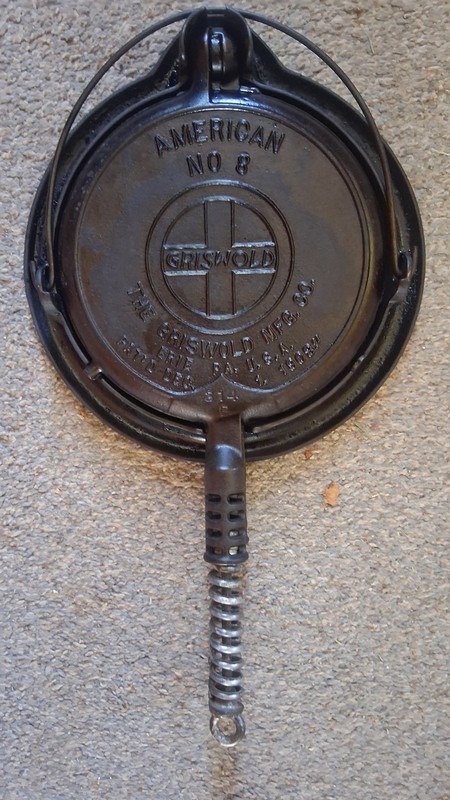 Griswold Cast Iron #8 American Waffle Iron with Low Base