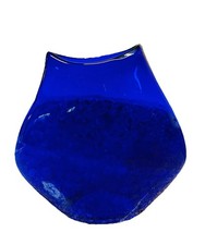 8  Cobalt Blue Art Glass Vase Freeform Hand Blown Modern Decor