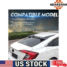 Window Rear Roof Spoiler Fit For Honda Civic 2016-2021 Glossy Black R Style