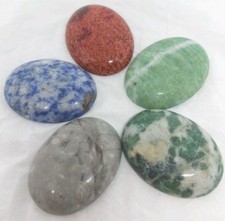5 cabochons Natural Stone 30x40mm Oval Cab DIY Jewelry Making No Holes new