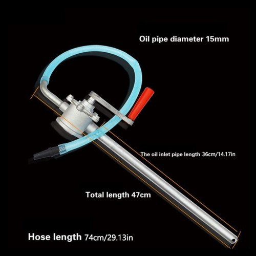 Aluminium Rotary Drum Pump DieselFuel Kero Oil Petrol Drum Hand Rotary Pump AU - Picture 2 of 12