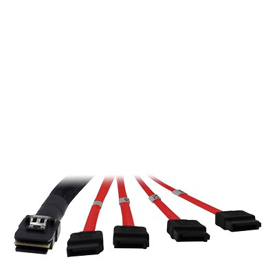 Kabel SFF 8087 - 4x SATA, 1m Anschlußkabel verbind 4 Festplatten SAS-Controller