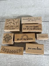 Wood Rubber Stamps Baby Birth Scrapbooking Announcements Celebrate 8 Lot Bundle