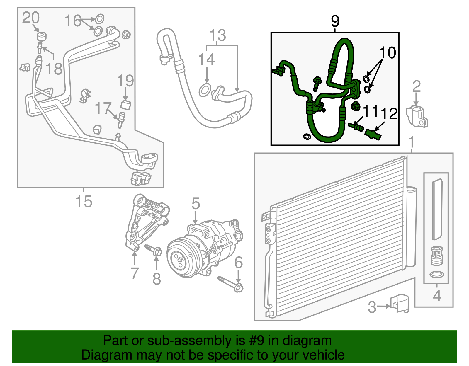 Genuine GM Air Conditioning Condenser Hose Assembly 42588258 eBay
