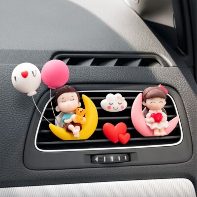 Car Air Vent Fresheners Perfume Clip Lovely Couple Girl Boy  Aroma Diffuse Décor