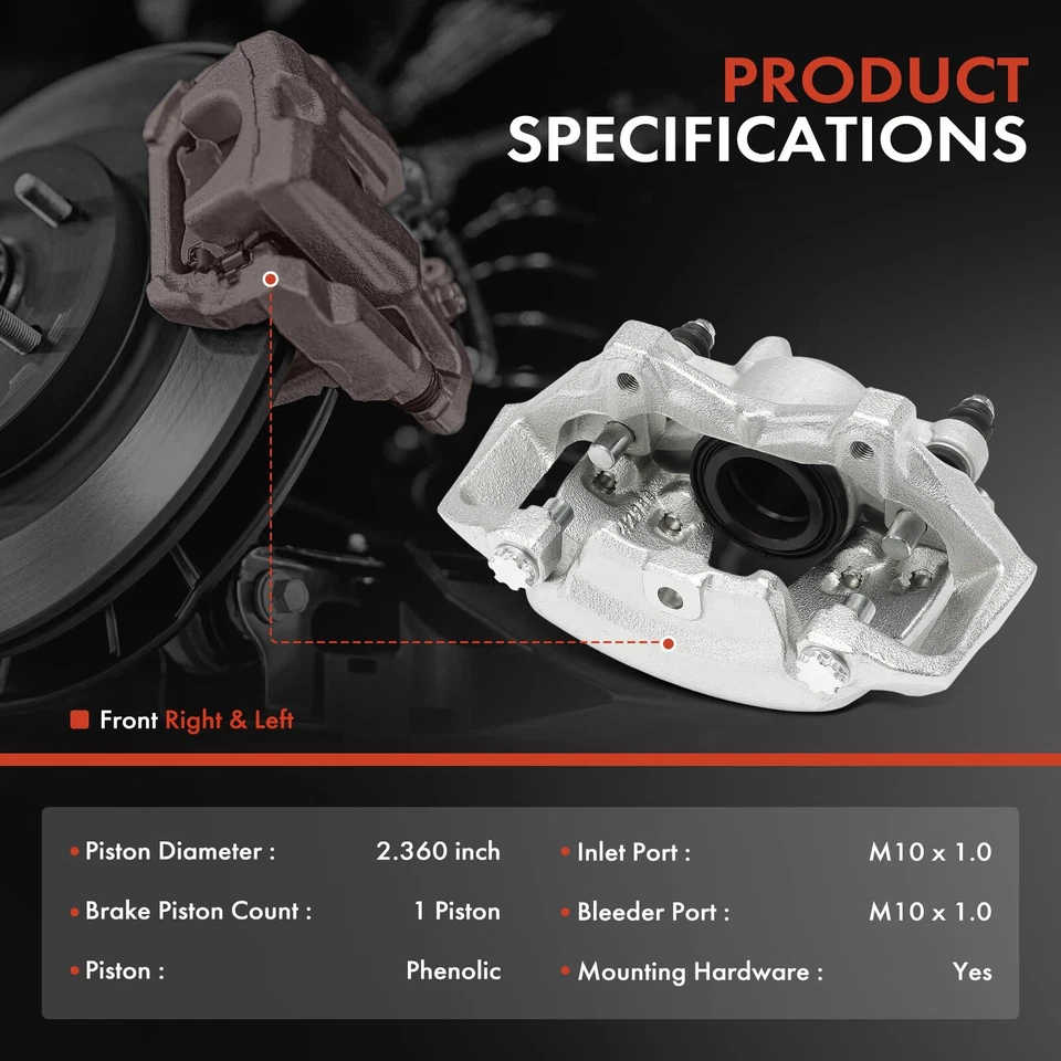2x Front Side Brake Caliper with Bracket for Mercedes-Benz C300 C350 E250 E350 - Image 2 of 4