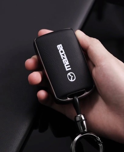 Leather and TPU Car Remote Key Fob Cover Case For Mazda 3 CX4 CX5 CX8 CX9 CX-30 - Picture 10 of 27