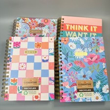 Floral Notebook Spiral Journal Flex Cover 6"x7.5" Colorful Flowers By Clementine