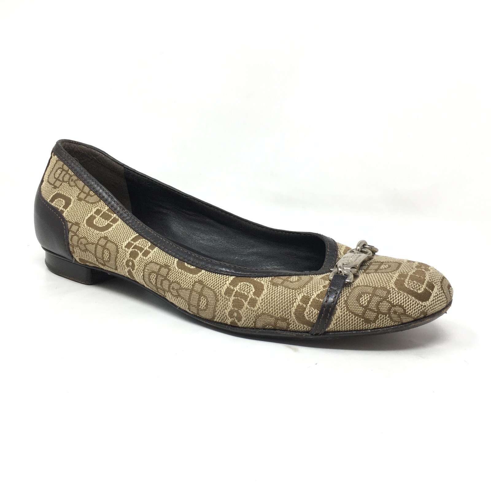 Gucci Logo Horsebit Loafers Flats Shoes Womens Size 6… Gem