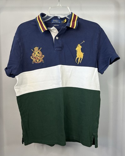 Polo Ralph Lauren County Riders & Jockey Club Crest Shirt Custom Slim Fit Size L