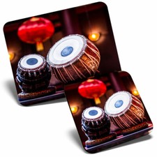 Mouse Mat & Coaster Set - Tabla Drum Music India Folk  #2645