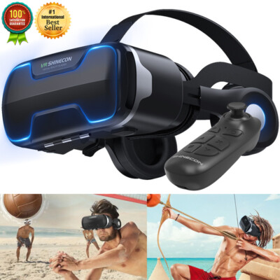 Virtual Reality All In One VR Headset 3D Glasses W/ Controller for Smartphone
