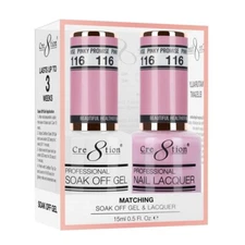 Cre8tion Soak Off Gel Polish & Matching Nail Lacquer - #116 Pinky Promise