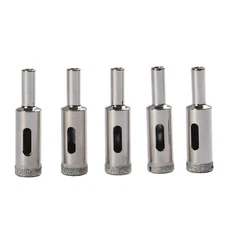 Drilax 5 Pcs Diamond Drill Bit Set 1/2" (0.5 In) Wet Use for Tiles Glass Ceramic